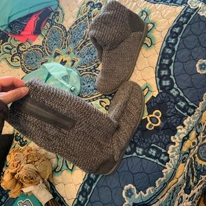 Grey knit boots